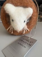 Mouse In Pumpkin Hanging Gisela Graham Decoration