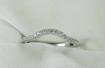 0.30 Ct Pass Tester Moissanite Curved Wedding Band 14K White Gold Plated Ring