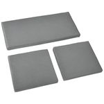3 Piece Garden Furniture Cushion Set Outdoor Seat Back Pads Dark Grey