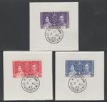St VINCENT  1937 CORONATION set of 3  with MADAME JOSEPH FORGED POSTMARK