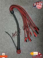 Cat-O-Nine Tails Genuine Premium Leather Braided Flogger Whip 36" Long Bullwhip