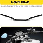 Universal Black Steel 28mm Tapered Fat Bar Handlebar For KTM BMW Street Bikes