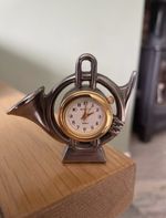 Morita Miniature Desk Top Clock French Horn