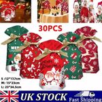 10PCS M/L/XL Christmas Party Gift Bags Reusable Drawstring Wrap Present Storage