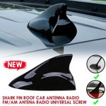 Gloss Black Car Auto Shark Fin Signal Antenna AM/FM Radio Roof Aerial Universal