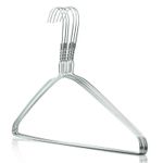 10 Coat Clothes Hangers Strong 40cm Silver Wire Metal Garment Trouser Bar Steel