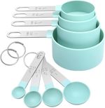 8-Piece Green Measuring Cups & Spoons Set stainless Steel Handle BAKING COOKING