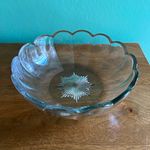 Large 10" Val St Lambert Brussels Crystal Bowl Signed Belgique Starburst Scallop
