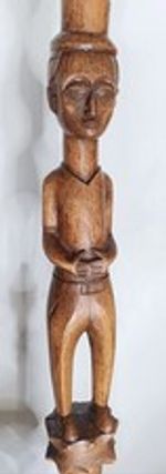 Baule African  Ceremonial  Hand Carved StickStaff  Côte d'Ivoire 72cm tall 