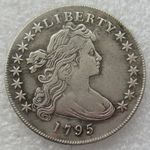 1795 Flowing Hair Dollar Proof Coin 1 Troy Silver Color Round Medal Coin