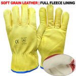 Yellow Leather Gardening Gloves Thorn Proof Garden Work Driver Safety Glove