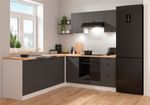 Corner Kitchen Cabinets Set Complete DIY Fitted 9 Units Shaker Dark Grey Junona