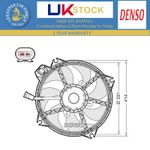 Denso Radiator Cooling Fan For Renault Scénic 2009-2016 1.6 1.4 2.0 1.2 DER23005