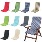 WATERPROOF High Back Chair Cushion SEAT PAD Removable Cover Patio Garden OUTDOOR