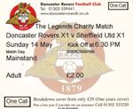 Ticket - Doncaster Rovers XI v Sheffield United XI - Legends Charity Match