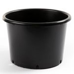 Round Black Plastic Plant Pot, 20L - Grow Pot for Soil & Coco