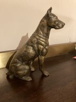 Superb Large 8” Vintage Solid Brass Great Dane Dog Statue Very Heavy