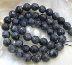 Natural 6mm Faceted India Black Gray Labradorite Gems Round Loose Beads 15"