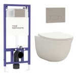 Wall Hung Toilet & Soft Close Seat, Brushed Nickel Plate Wall Hung Frame Divine