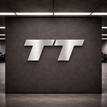 Audi TT Logo Crest 80cm Aluminum Logo Name Car Garage WALL SIGN Shed PROMO sky