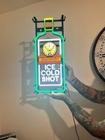 Jägermeister Ice Cold Shot LED Light-Up Drinks Advertising Sign Bottle Shaped