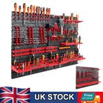 Wall Mounted Tool Storage Peg Board Set Organiser Shelves Rack Garage Kit Holder