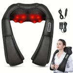 Neck & Shoulder Massager Heated Back Body Massager Deep Tissue Electric Pillow 