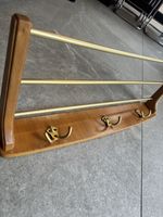 Vintage Mid-Century Teak Wall-Mounted Coat Rack Danish