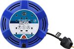 Extension Lead Reel 10m Cable - Heavy Duty 4 Socket 10A Cassette - Masterplug
