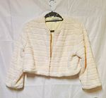 Ivory Faux Fur Bridal Cropped Bolero Shrug Jacket,large  Regular Fit
