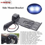 Foldable LED Light Side Mount License Plate Holder For Harley Sportster XL Dyna