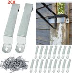 Fence Panel Security Bracket Set (20 Pack) Galvanized Steel Post Clips