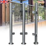 110cm/90cm Stainless Steel Balustrade Post Railing Glass Clamps Balcony Stair