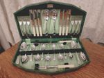Pristine Vintage 40 Piece Faux Bone CUTLERY CANTEEN SET - Made in Sheffield