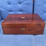 Vintage Writing Mahogany Wooden Box With Inner Tray for Stationery or Jewellery