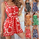 UK Summer Womens Strappy Mini Playsuit Jumpsuit Beach Holiday Shorts Mini Dress