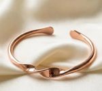 1 Pc Pure Copper Bangle, Unisex Cuff Bracelet, Healing Bangle, Twisted