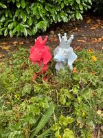  Medium Wooden Dog Sculpture – Hand Carved Garden Ornament Decor