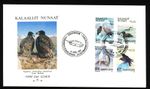 Greenland 1988 cachet FDC Birds II; ravens, icedivers, gerfalcons