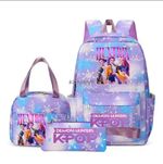 UK KPOP Demon Hunters Backpack Set–3PC Schoolbag Lunch Bag Pencil Case Mira Rumi