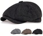 PEAKY BLINDERS TOMMY SHELBY HERRINGBONE NEWSBOY FLAT CAP HAT GREY BROWN NAVY