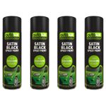 AutoTek Satin Black Multi-Purpose Aerosol Spray Paint 500ml x4