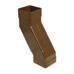 FLOPLAST 65mm Square Downpipe Adjustable Offset Bend - Brown -1 Day Delivery