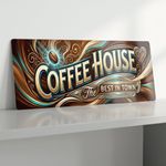 Coffee House Metal Sign 28cm Vintage Cafe Bar Kitchen Espresso Display Decor