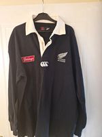 Canterbury New Zealand All Blacks Rugby Long Sleeve Shirt Black Adults L