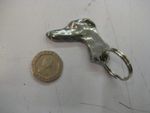 GREYHOUND/WHIPPET/LURCHER SOLID PEWTER  HEAD KEY RING