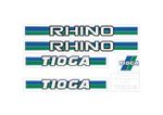 Tioga Rhino decals set   -Old school BMX -80s Restoration Stickers Clear Backed