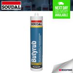 SOUDAL BUTYRUB NON-SETTING MASTIC POLYBUTENE BASED SEALANT - Black, 300ml