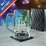 Personalised Engraved Tankard Beer Mug Stein Happy 18th Birthday Speckled Design