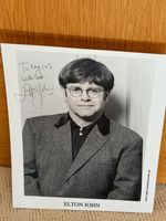Elton John Signed Picture Dedicated to Key 103 Radio Station